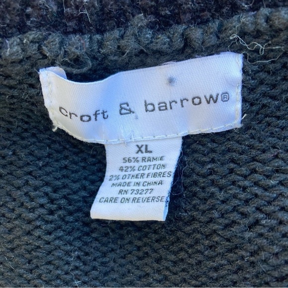 CROFT & BARROW | Christmas Sweater Zip Knit Jacket with Wreath - Picture 11 of 15